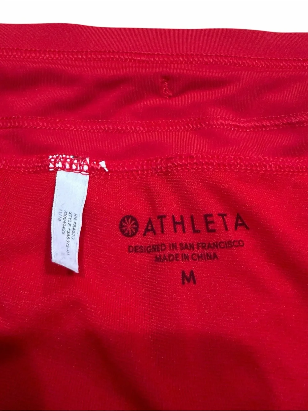 Athleta Surge Swim Shorts Women’s Medium Red High Rise Lined Like New